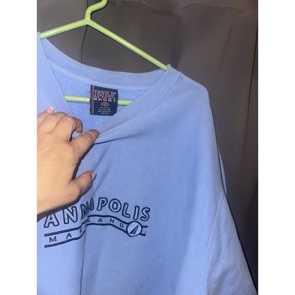 Vintage Annapolis Maryland Blue Pullover Sweatshirt Adult Large Embroidered - Picture 2 of 3